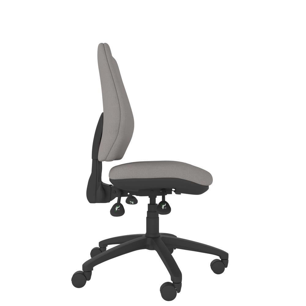 CT770 Contour High Back Chair in grey with black base. Side view