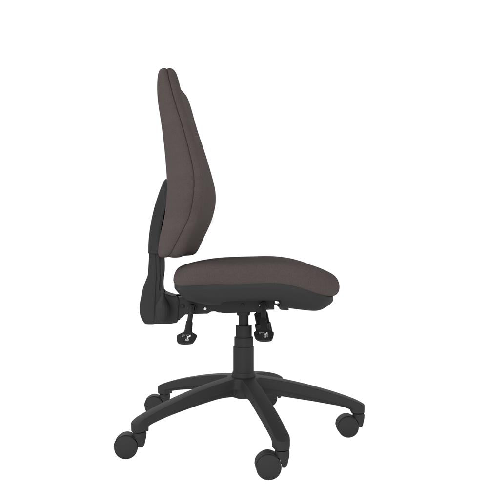 CT780 Contour High Back Chair in grey with black base, side view