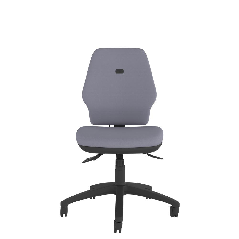 CT790 Contour High Back Chair in grey with black base, front view