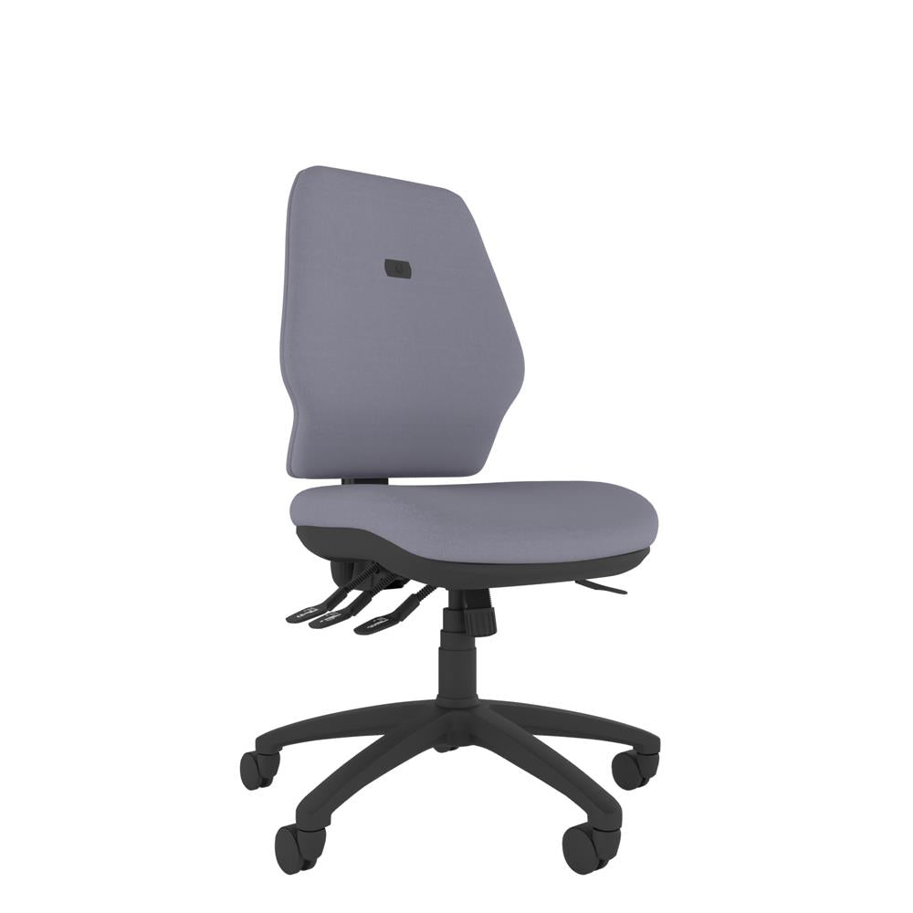 CT790 Contour High Back Chair in grey with black base, front view