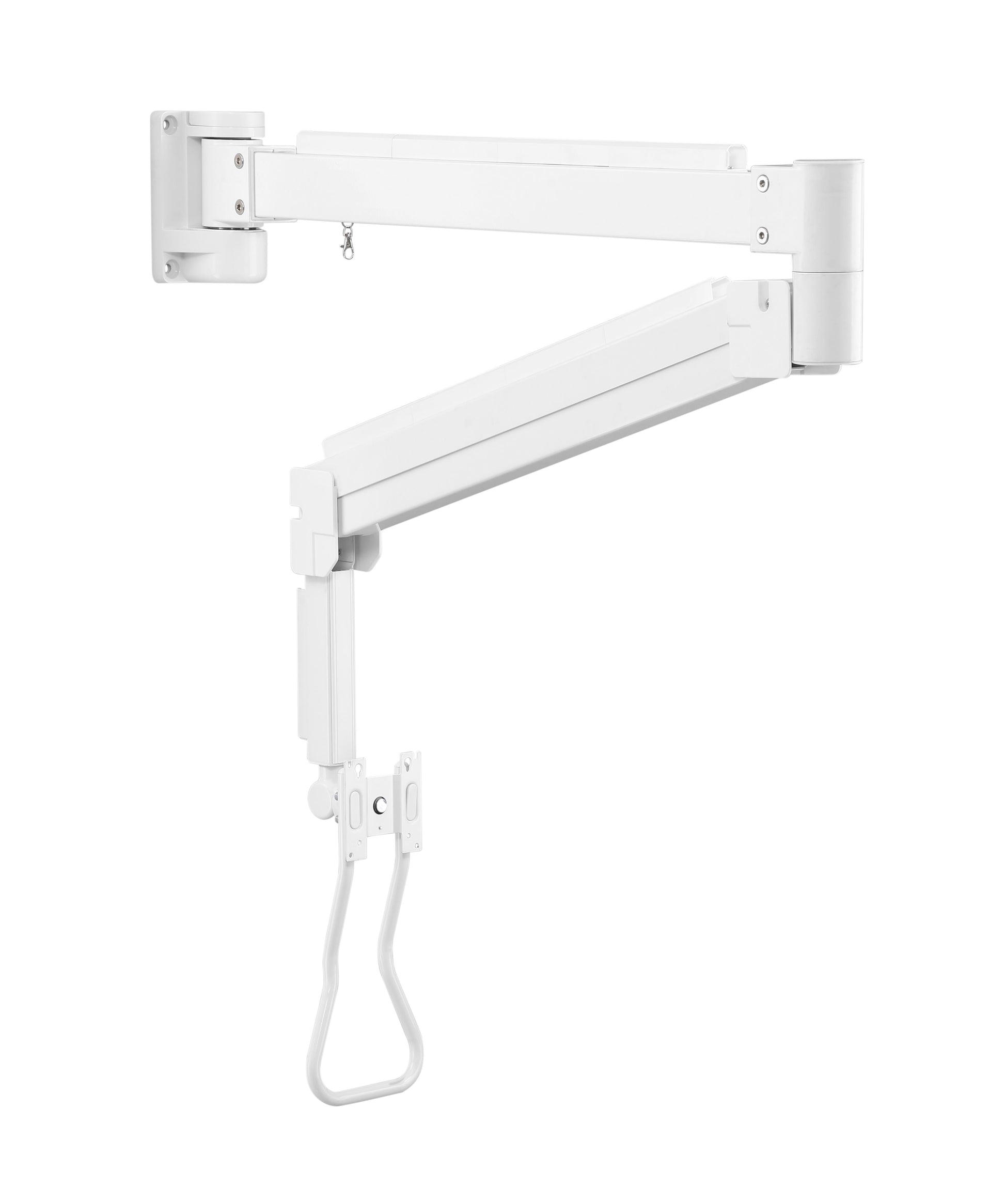 Single LCD 2-8kg, 1.8m Extra Long Reach Arm, VESA 75 or 100 - White