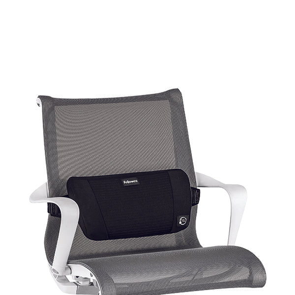 Fellowes Plushtouch Back Support on grey chair