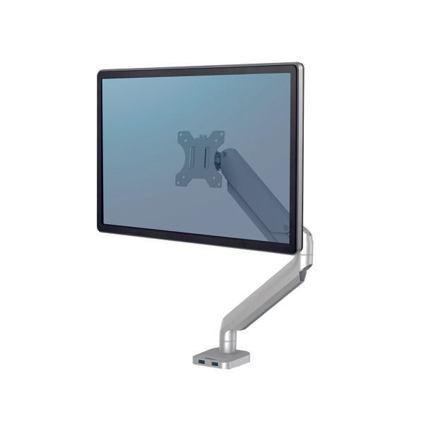 Fellowes Platinum Monitor Arm, single arm in silver