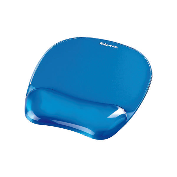 Fellowes Crystal Blue Gel Mouse Pad in blue
