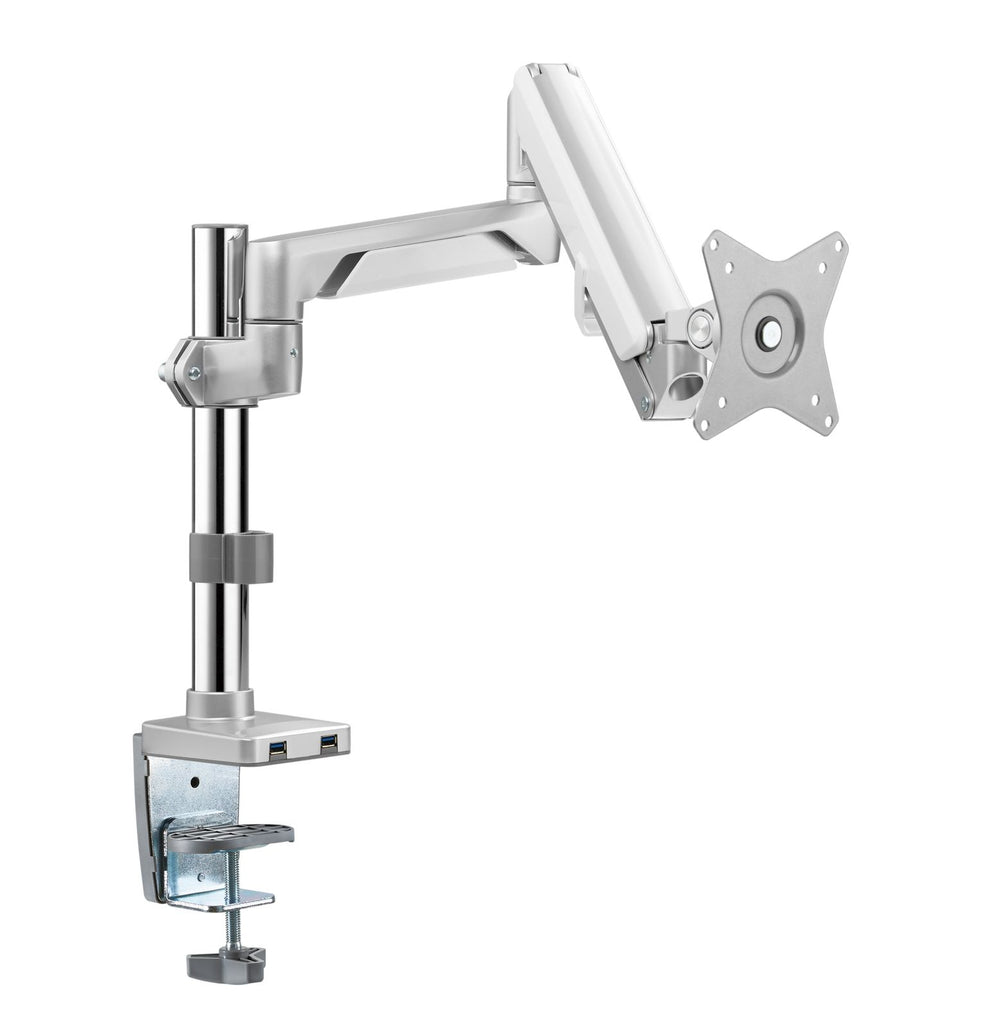 LCD 9kg Tilt/Swivel/Rotate, 2 USB3 Ports, VESA 75 or 100 Pole Based single arm