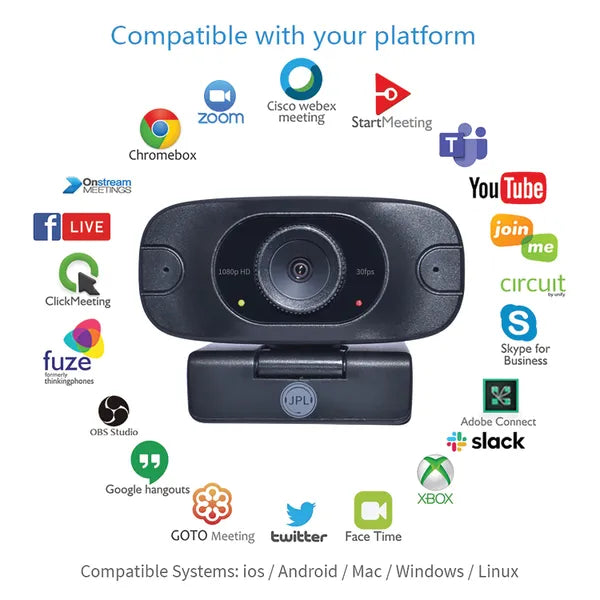 JPL Vision Mini Professional 1080P USB Webcam 30 FPS With Full HD Glass Lens Black VISION MINI with list of compatible platforms. 