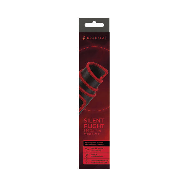 Surefire Silent Flight 680 Mouse Pad in red branded box. 