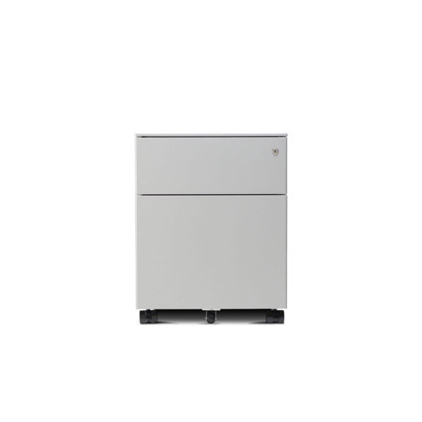 Form 2 Drawer Pedestal in white, front view