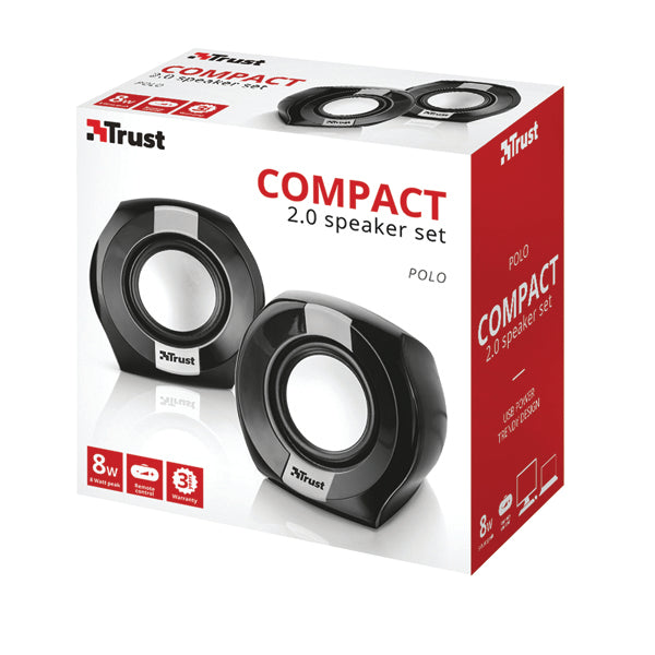 Trust compact 8 Watt Speaker Set in branded box. 