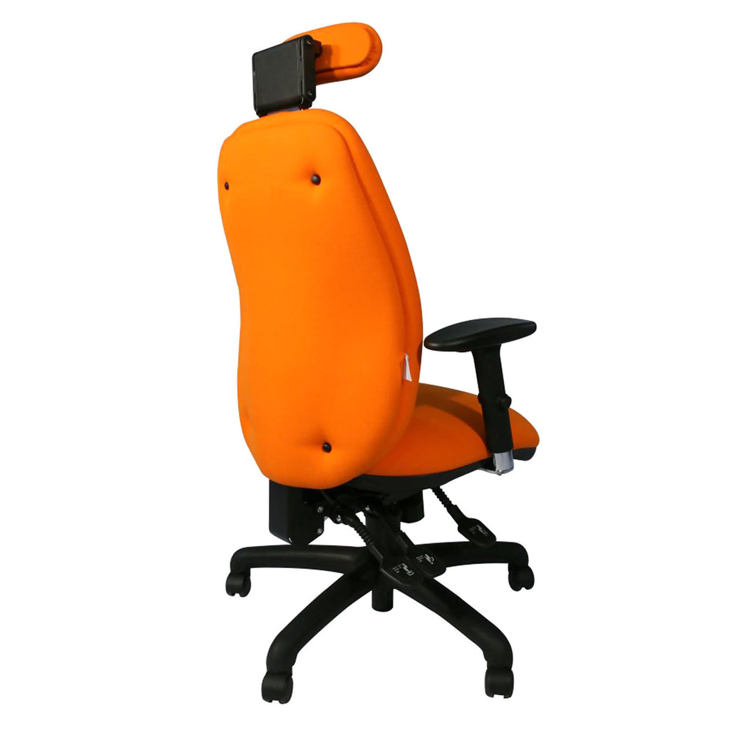 Adapt 200 Ergonomic Chair in orange with black base back view