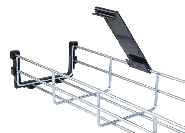 Under-desk Galvanized Steel Mesh Cable Tray W10 x H5 cm