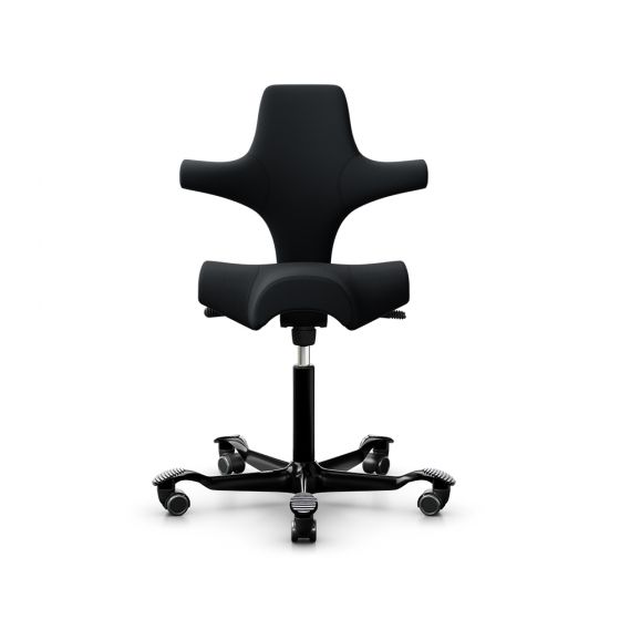 HÅG Capisco 8106 in black with black base. Front view