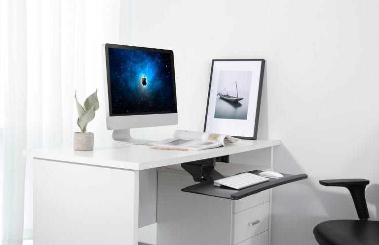 Under-desk sliding keyboard tray - Black