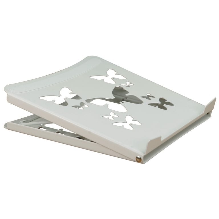Smart folding laptop riser / cooler - White