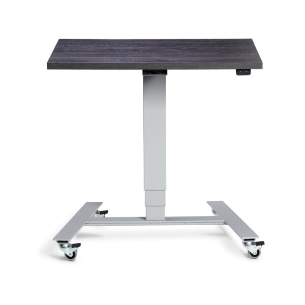 Flex Single Motor Desk (Height Adjustable 69.5 - 135.5cm) in black with grey base