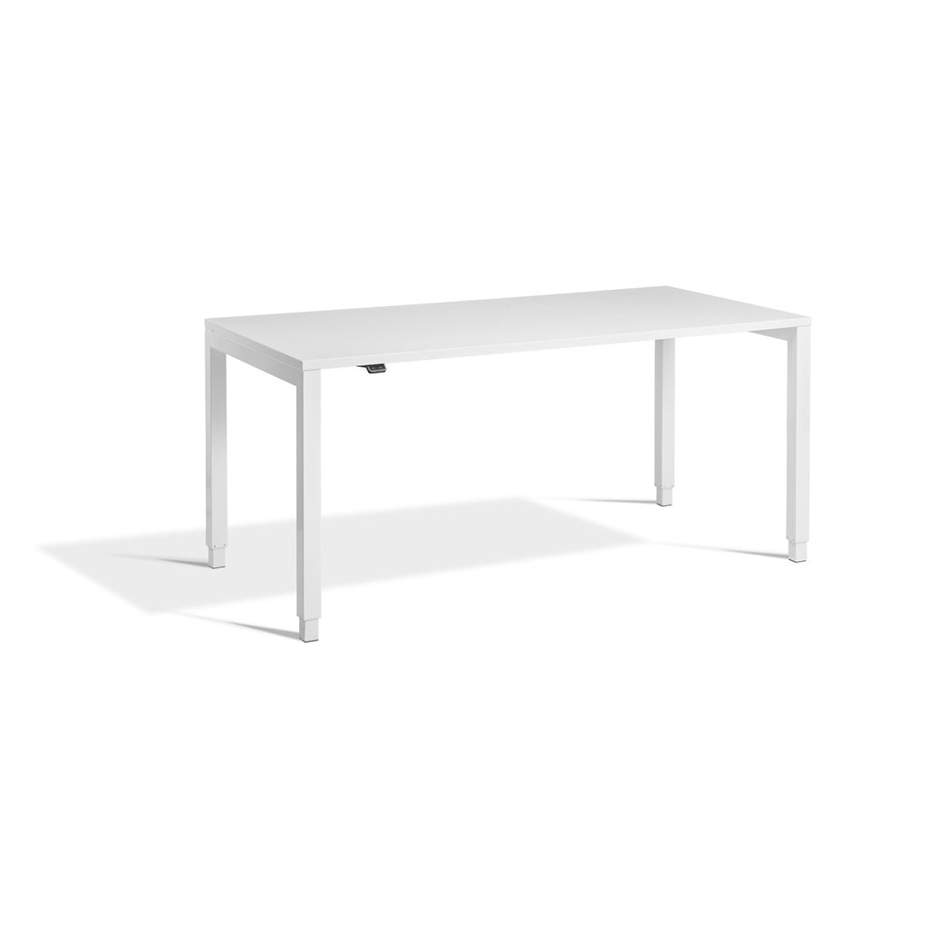 Crown Dual Motor Desk (Height Adjustable 68.0-118.0cm) in white with white frame