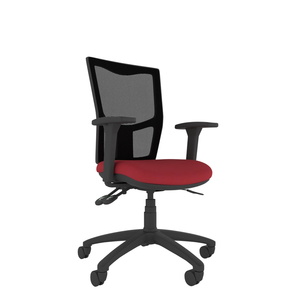 CT300 Contract Mesh Back with red seat and black base
