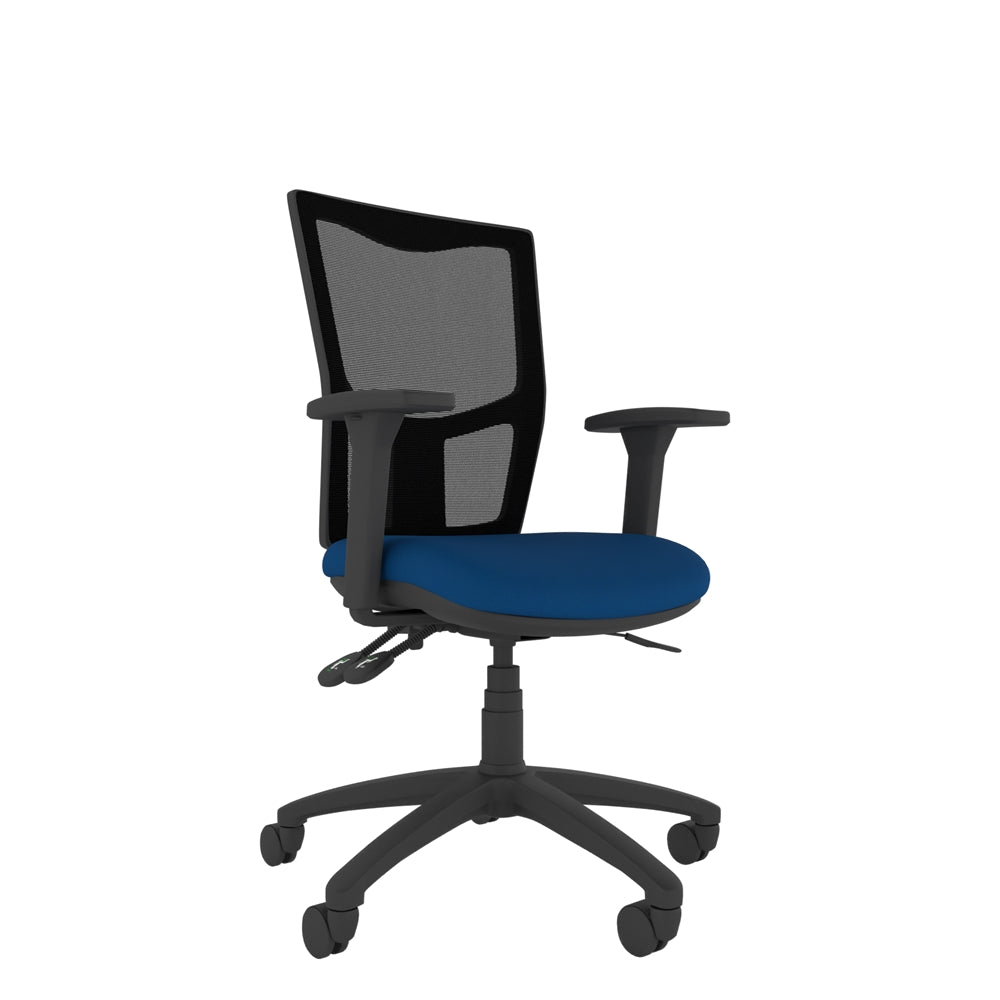 CT300 Contract Mesh Back with blue seat and black base