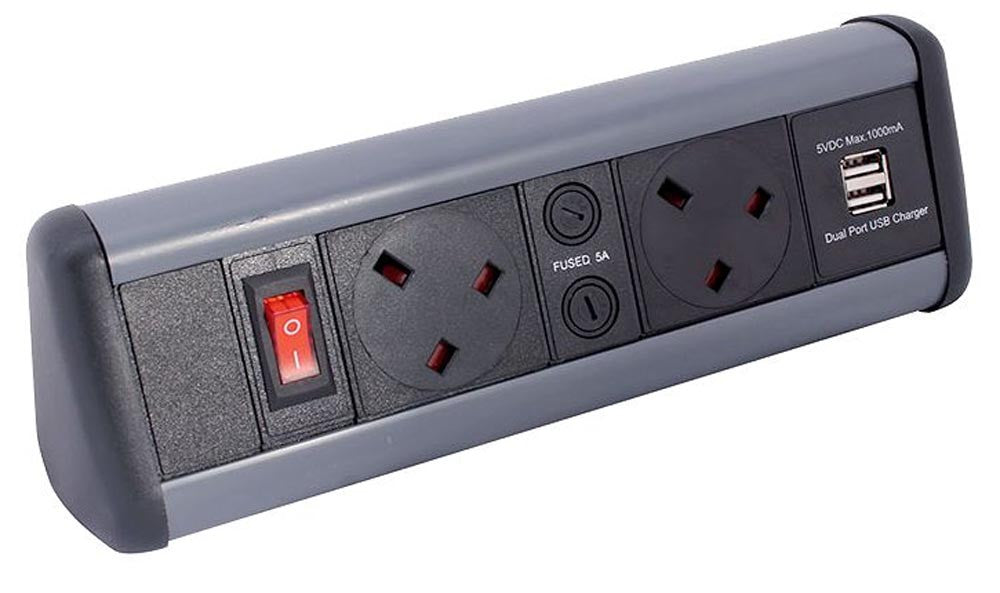 Two Power Socket 2 Power Sockets & 2 USB – PAM Ergonomics