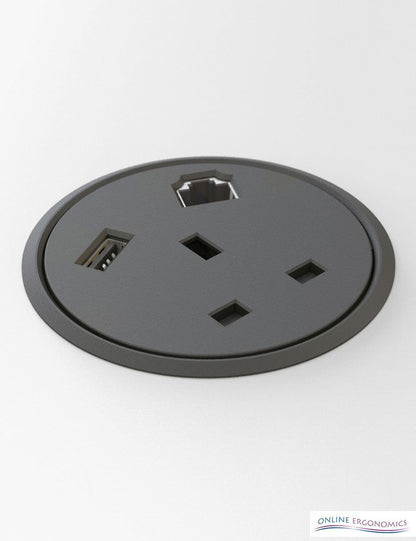 1 Power Socket & 1 Data & 1 x USB Charger - Porthole1 Power Socket & 1 Data & 1 x USB Charger - Porthole