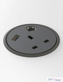 1 Power Socket & 1 Data & 1 x USB Charger - Porthole1 Power Socket & 1 Data & 1 x USB Charger - Porthole