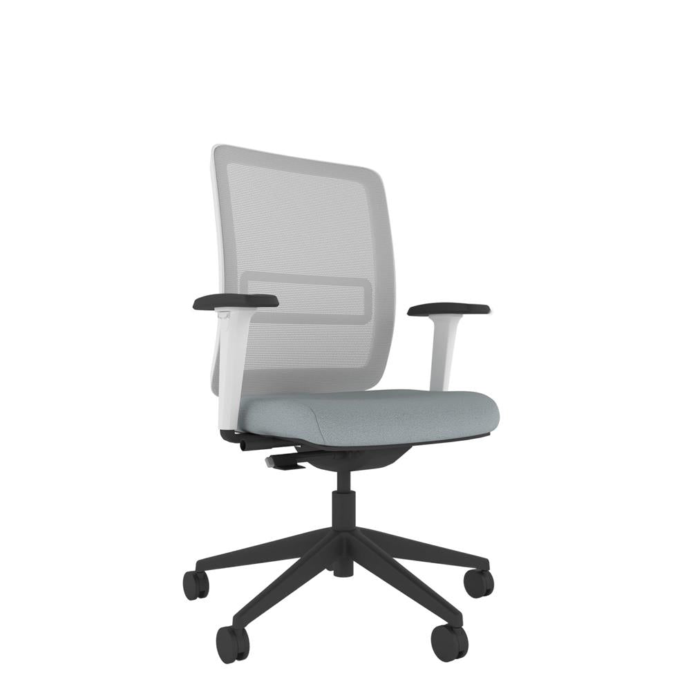NN122 Neon Chair with white mesh back, blue seat and black base