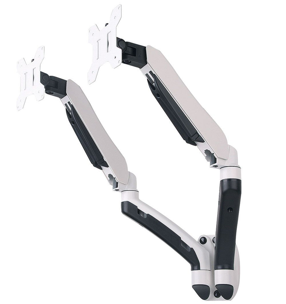 LCD 1.5-7kg Tilt/Swivel/Rotate, VESA 75 or 100 dual arm in white and black