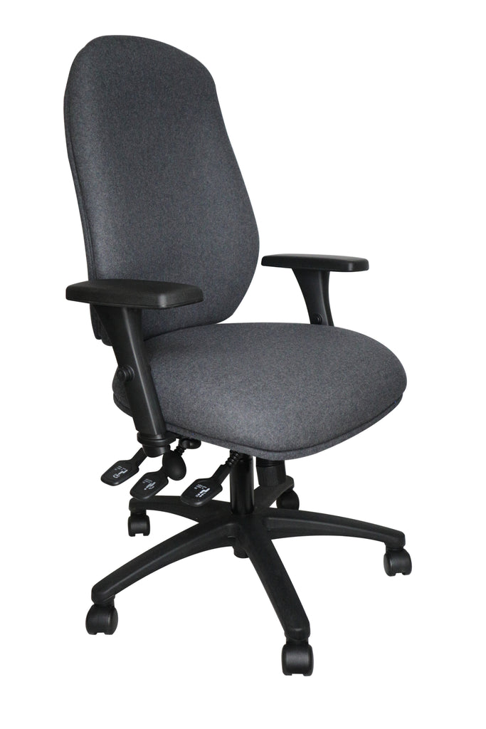 Orthopaedia Gold Ergonomic Chair in dark grey with black base