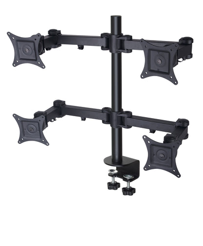 LCD 10kg Tilt/Swivel/Rotate, VESA 75 or 100 quad arm in black