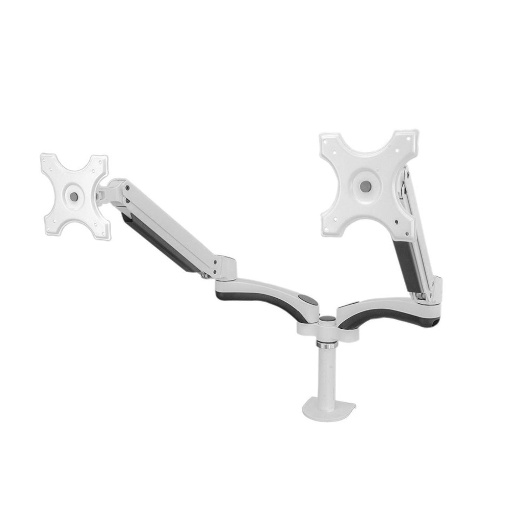 LCD 1.5-6kg Tilt/Swivel/Rotate, VESA 75 or 100 dual arm in white