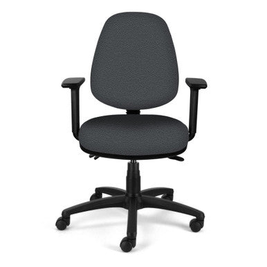 Core Medium Back Ergonomic Chair in black with black base