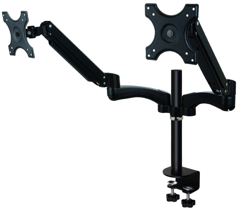 LCD 1.5-6kg Tilt/Swivel/Rotate, VESA 75 or 100 dual arm in black